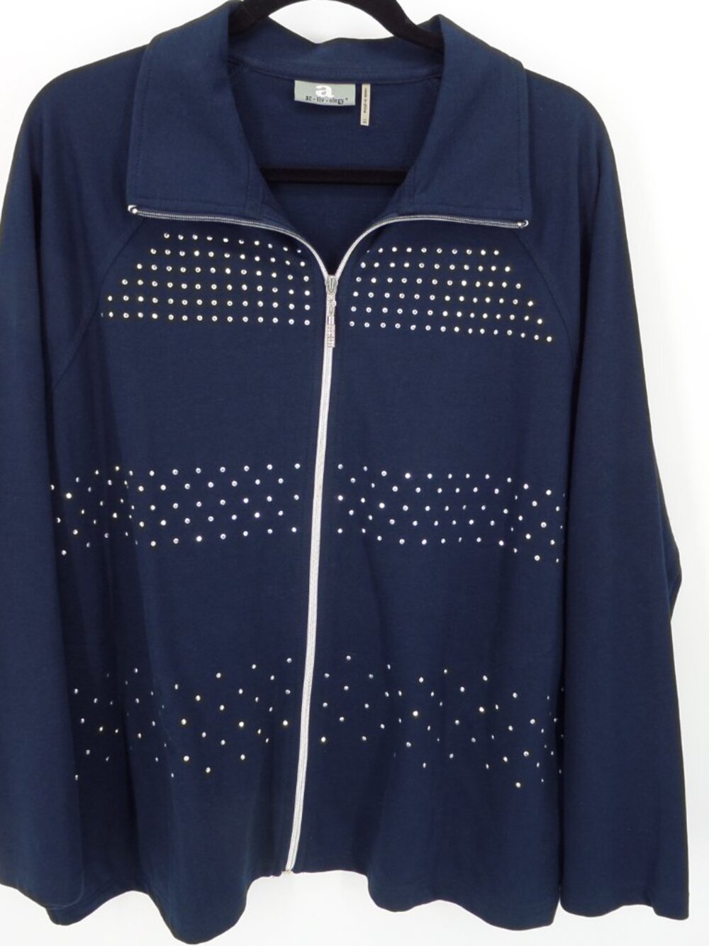 Activology Woman's Fall Long Sleeve Navy Blue Color With Accents  Jacket Size 1X